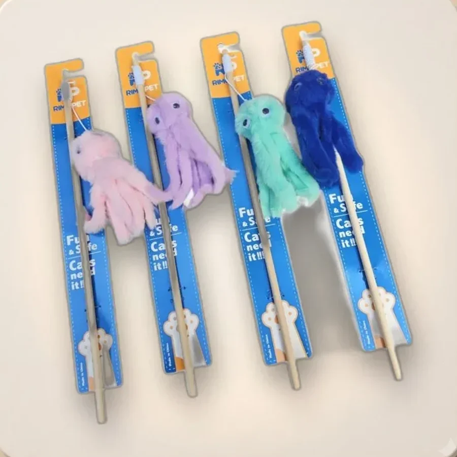 Juguete para gato vara con pulpo
